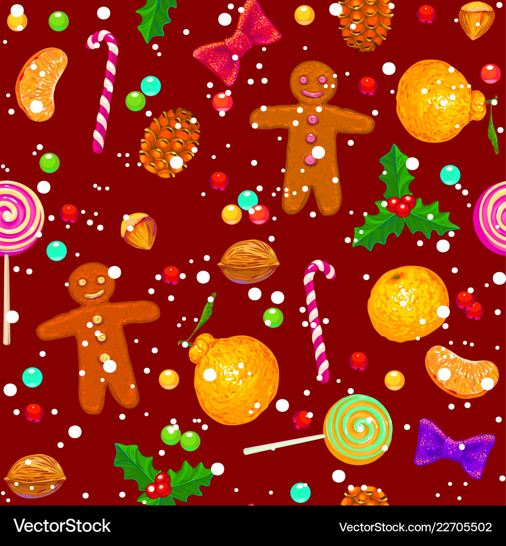Seamless pattern with christmas items Royalty Free Vector