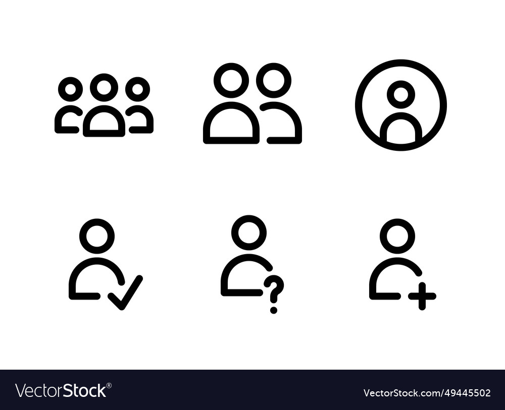 Simple set of user interface related line icons