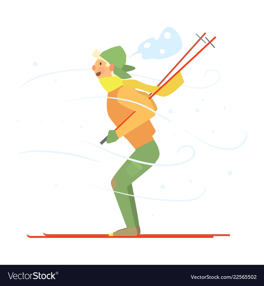 Young boy skiing