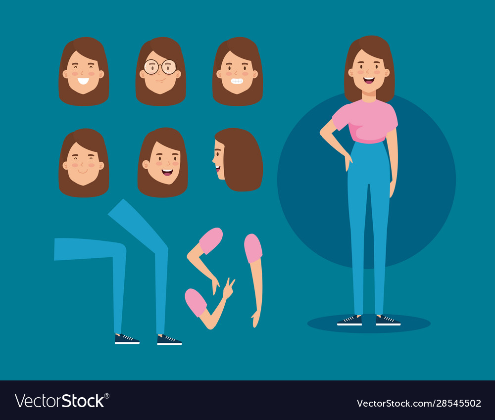 Body Parts Of Woman / Free Vector Cartoon Human Anatomy Template With