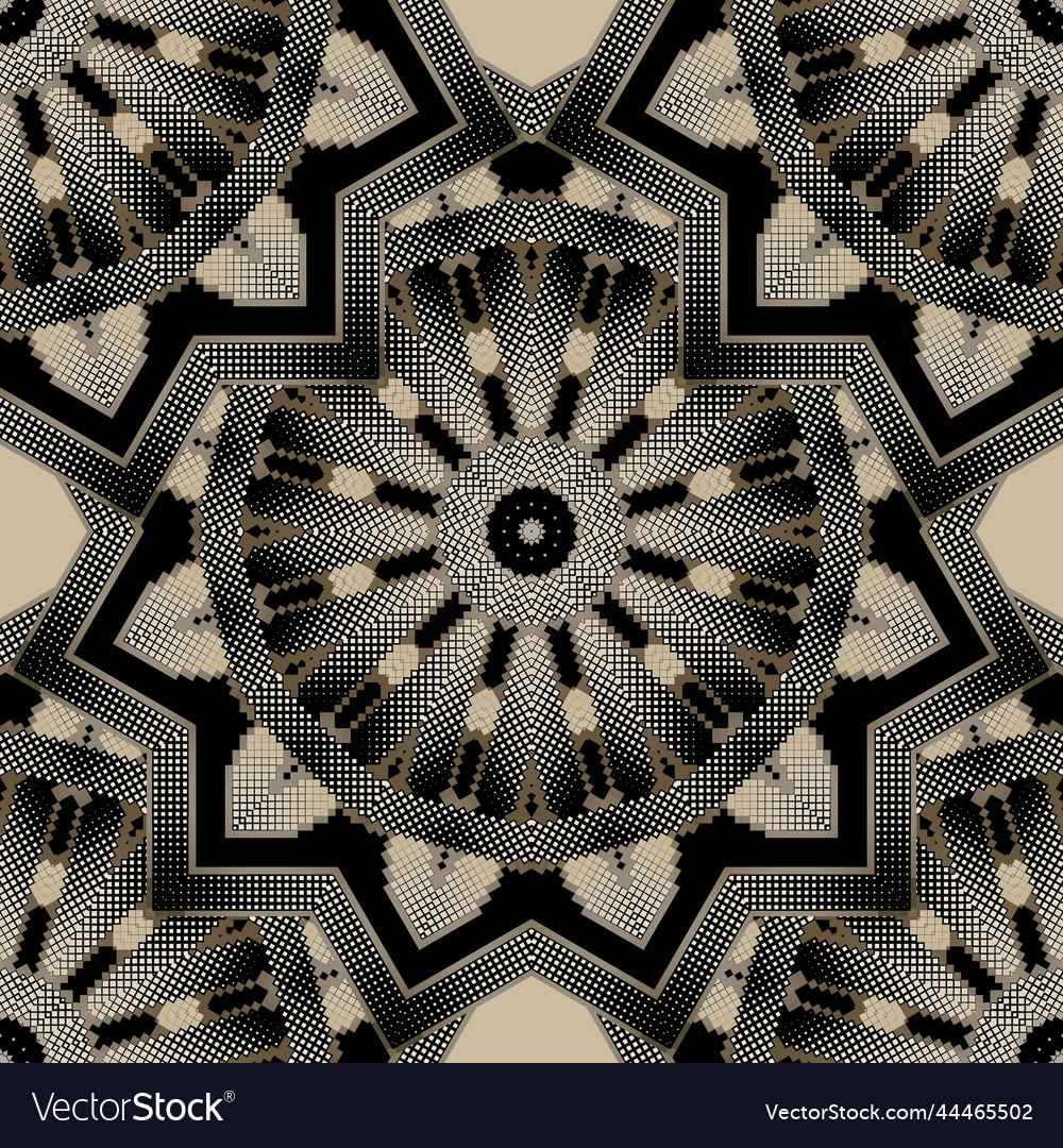 Zigzag halftone textured seamless pattern mosaic