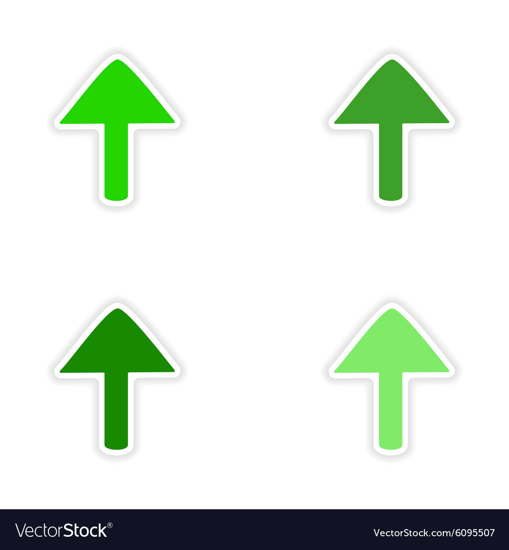 Assembly realistic sticker design on paper arrows
