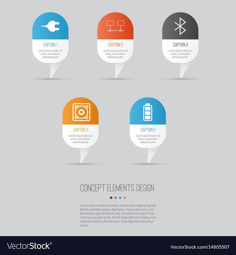 Computer hardware icons set collection of music