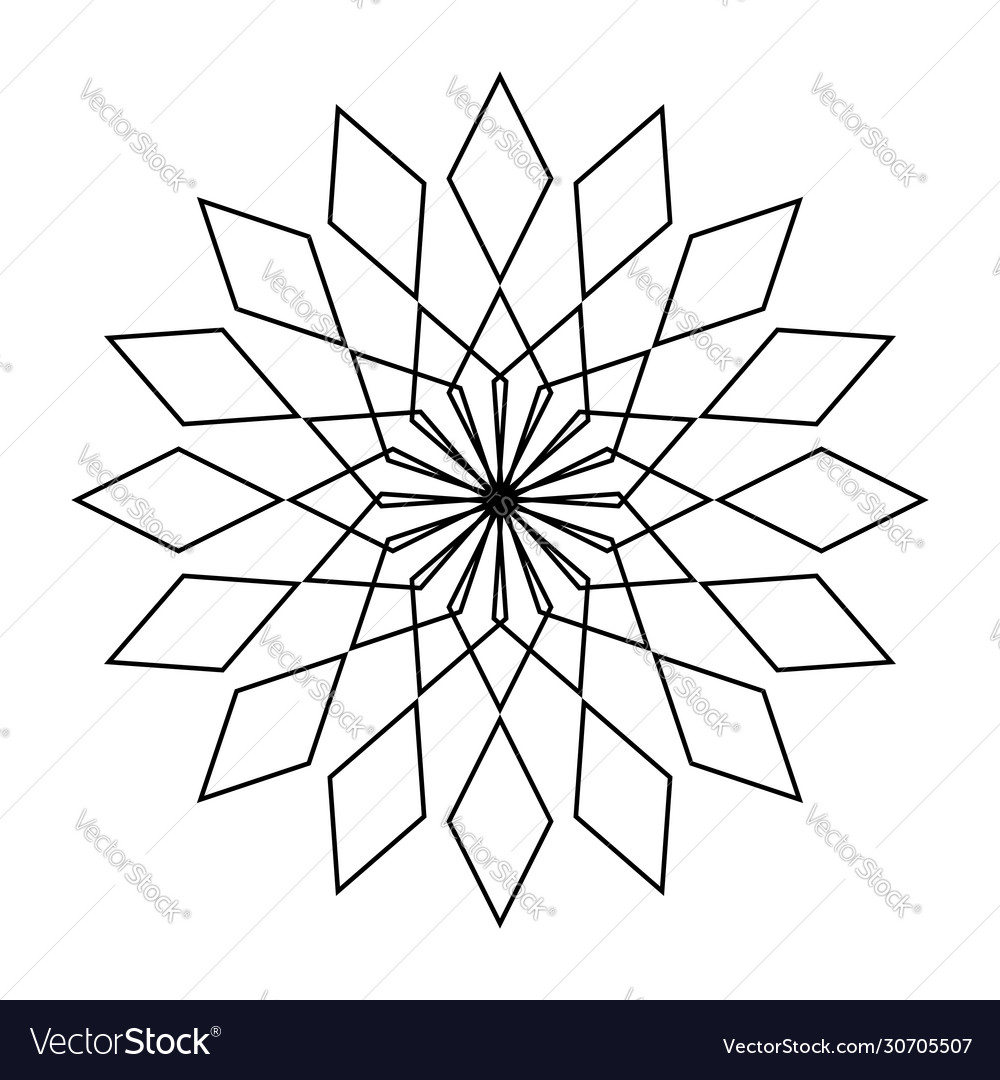Design monochrome decorative snowflake element vector image Design monochrome decorative snowflake element