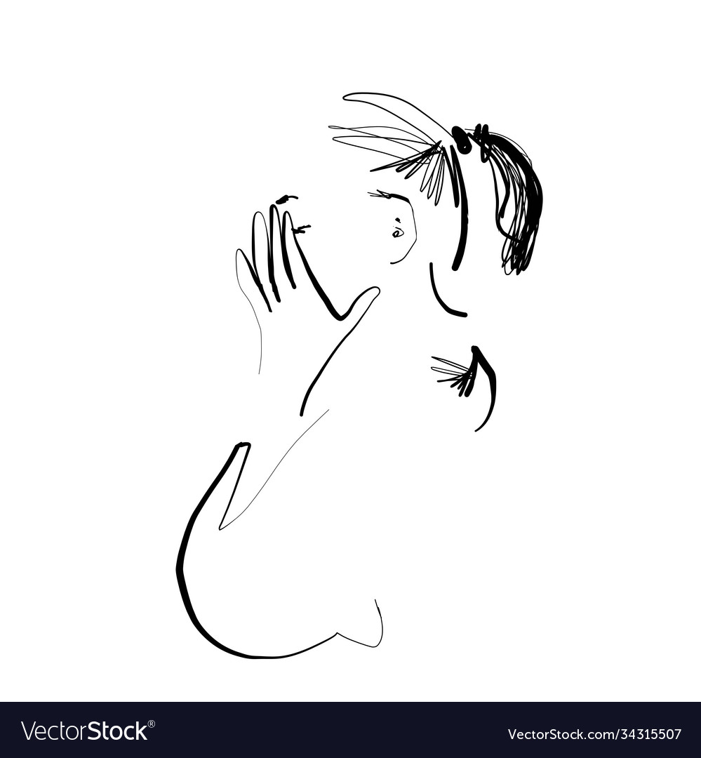 Drawing in sketching style vector image Drawing in sketching style