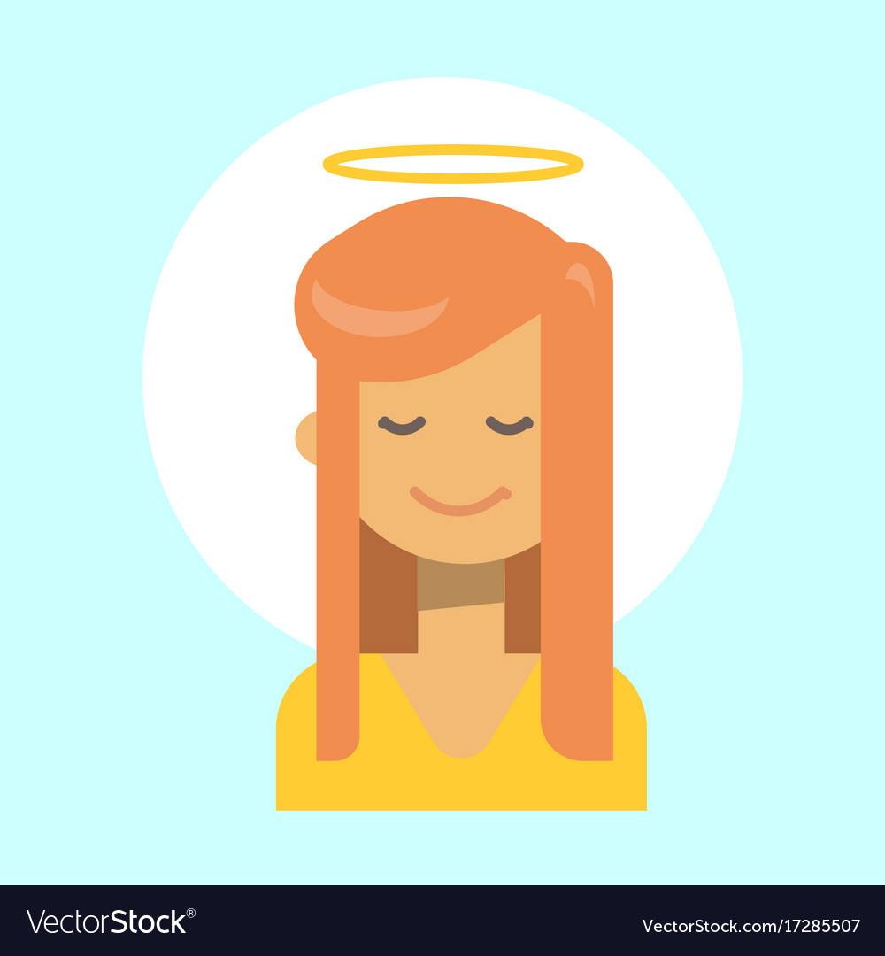 Female with angel nimbus emotion profile icon