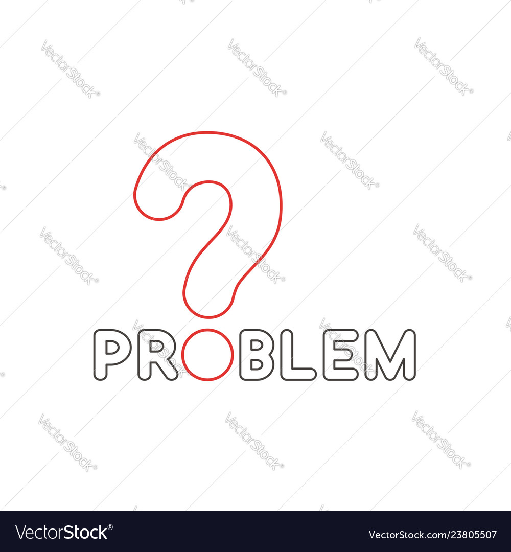 Flat design style concept problem text vector image Flat design style concept problem text