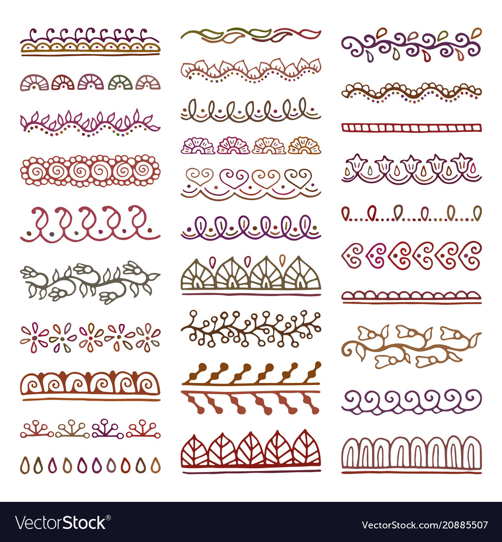 Hand drawn dividers set Royalty Free Vector Image