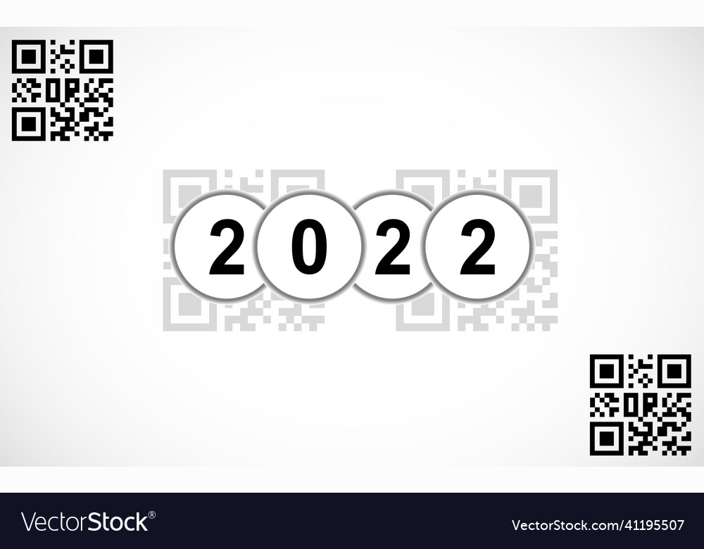 Happy new year 2022 text design with qr code