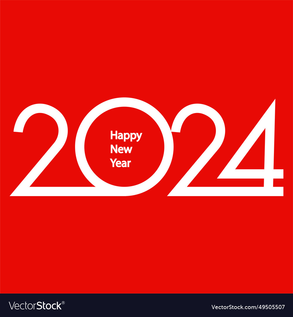 Happy new year 2024 flat icon colorful logo Vector Image