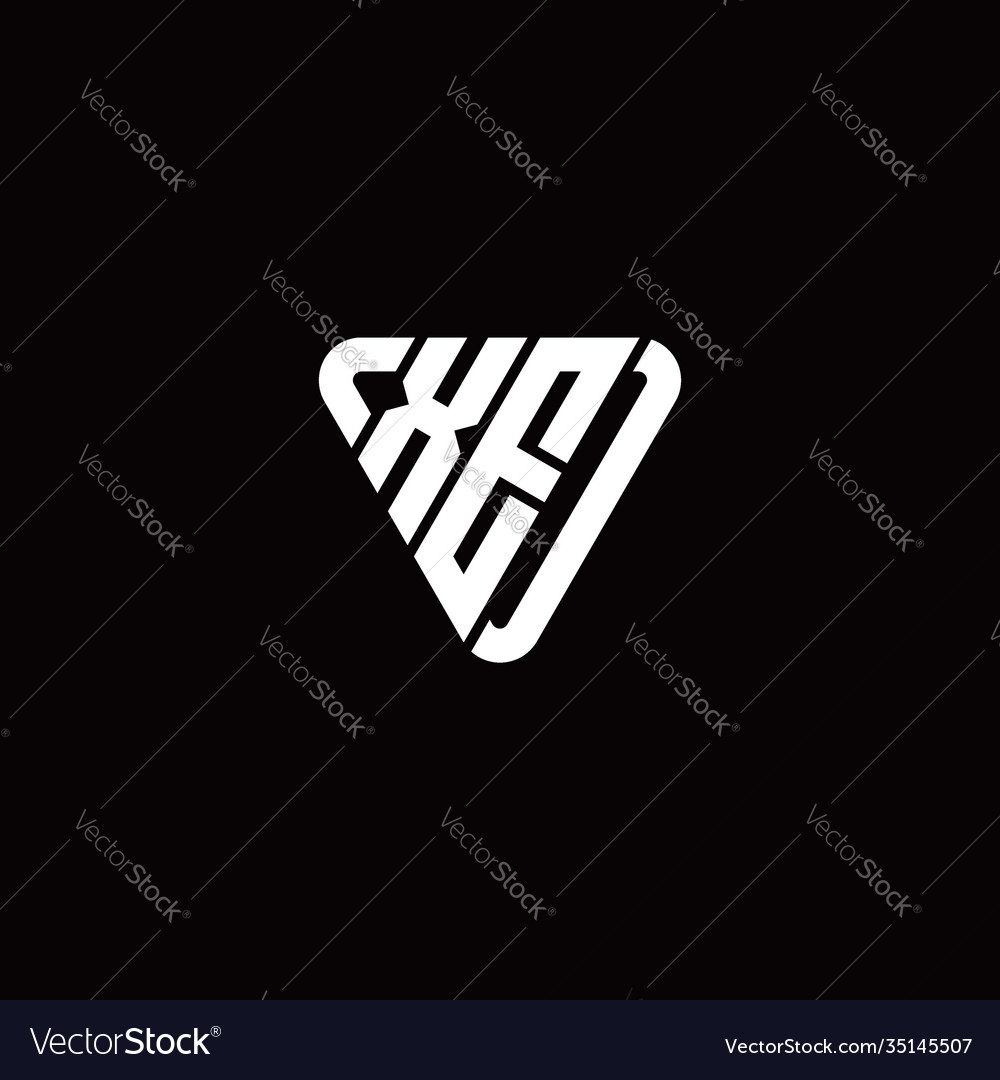 Initial letter x e linked triangle design logo vector image Initial letter x e linked triangle design logo