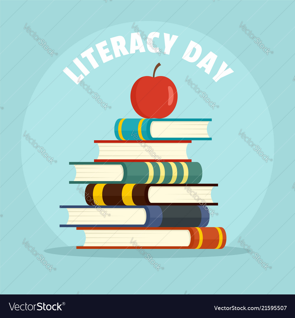 International literacy day new background flat Vector Image