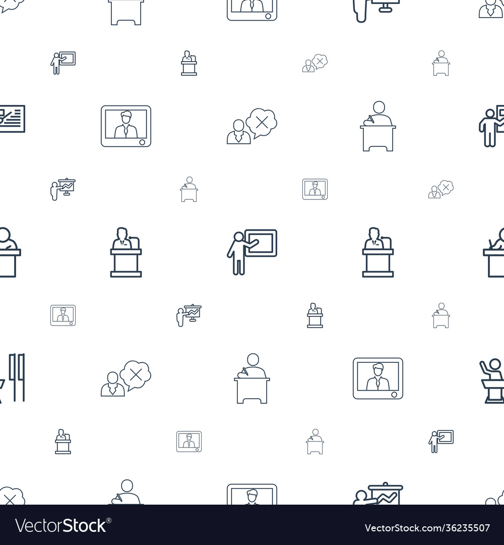 Lecture icons pattern seamless white background