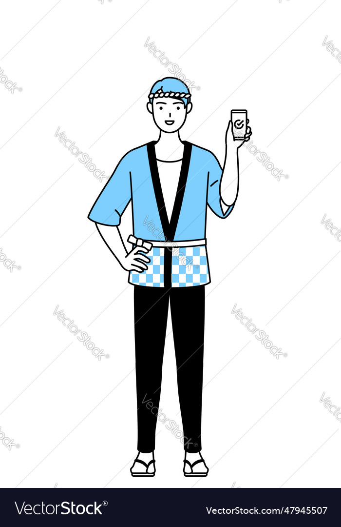 Man wearing happy coat for summer festivals using Vector Image