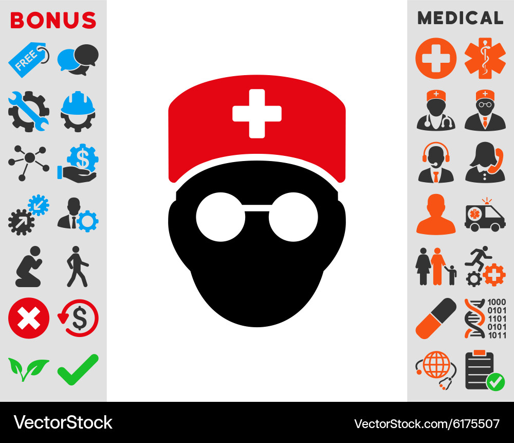 Medic head icon Royalty Free Vector Image - VectorStock