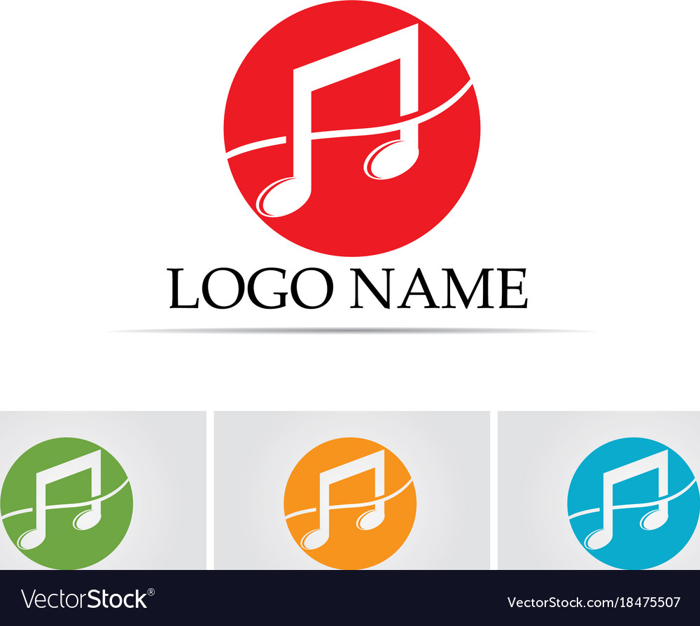 Music note symbols logo and icons template Vector Image