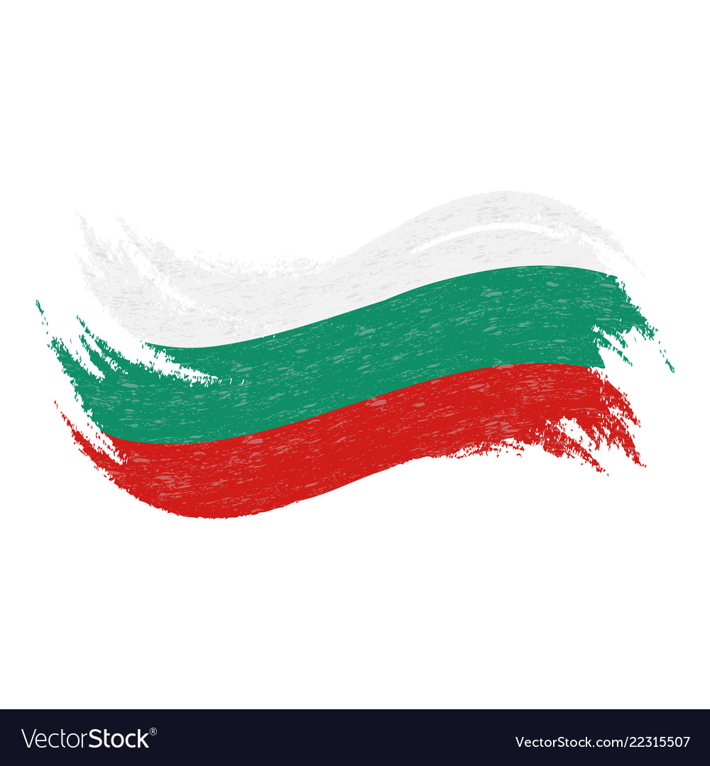 National flag of bulgaria designed using brush