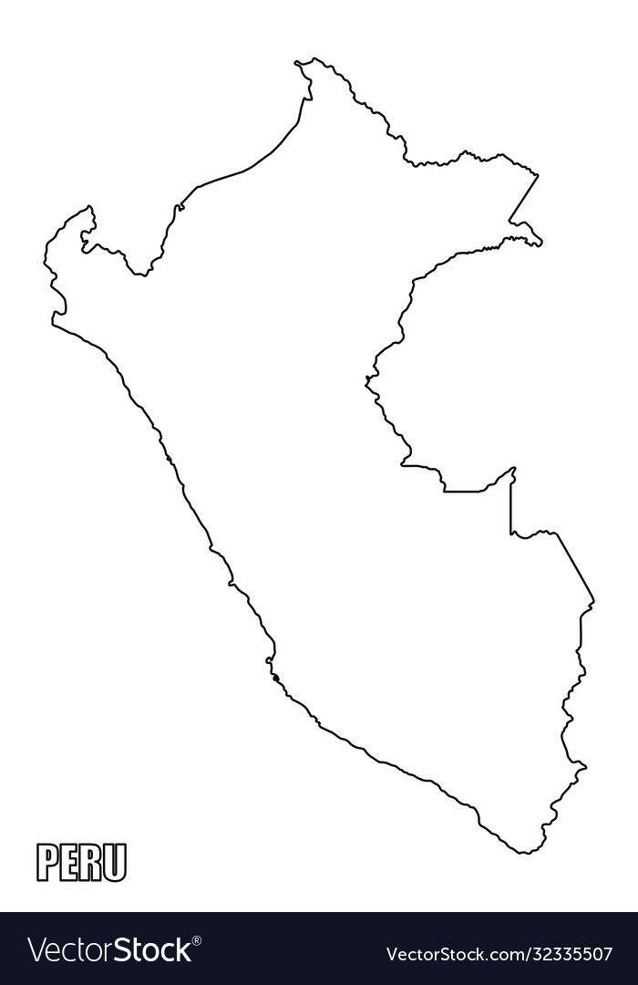 Peru outline map Royalty Free Vector Image - VectorStock