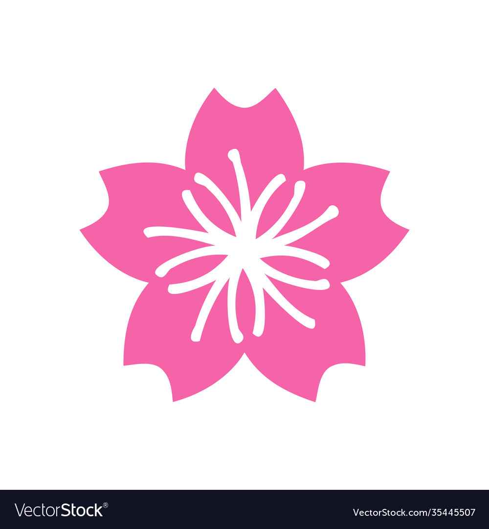 Sakura Icon Design Template Isolated Royalty Free Vector