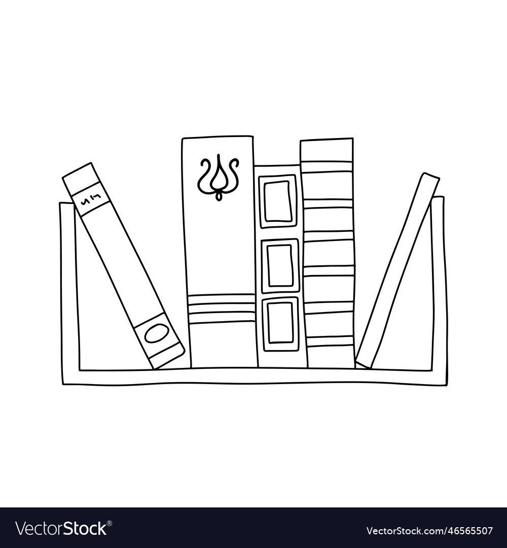 Stack of Books on Bookshelf