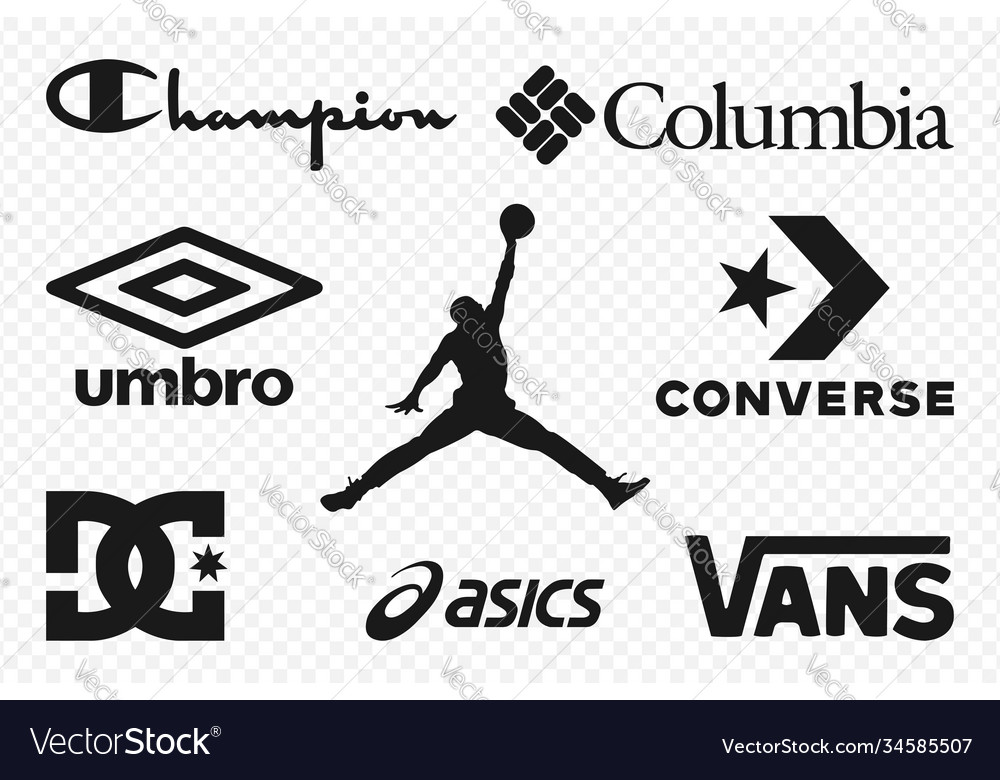 Top Clothing Brands Logos Set Most Popular Vector Image