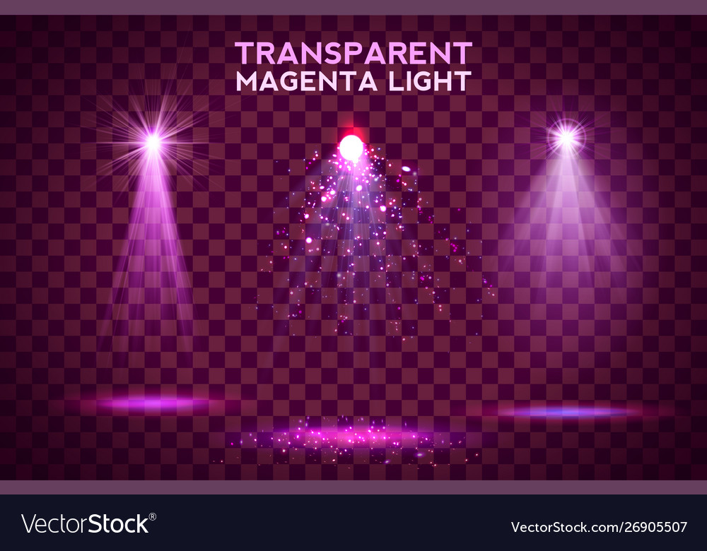 Transparent magenta light effects on a dark