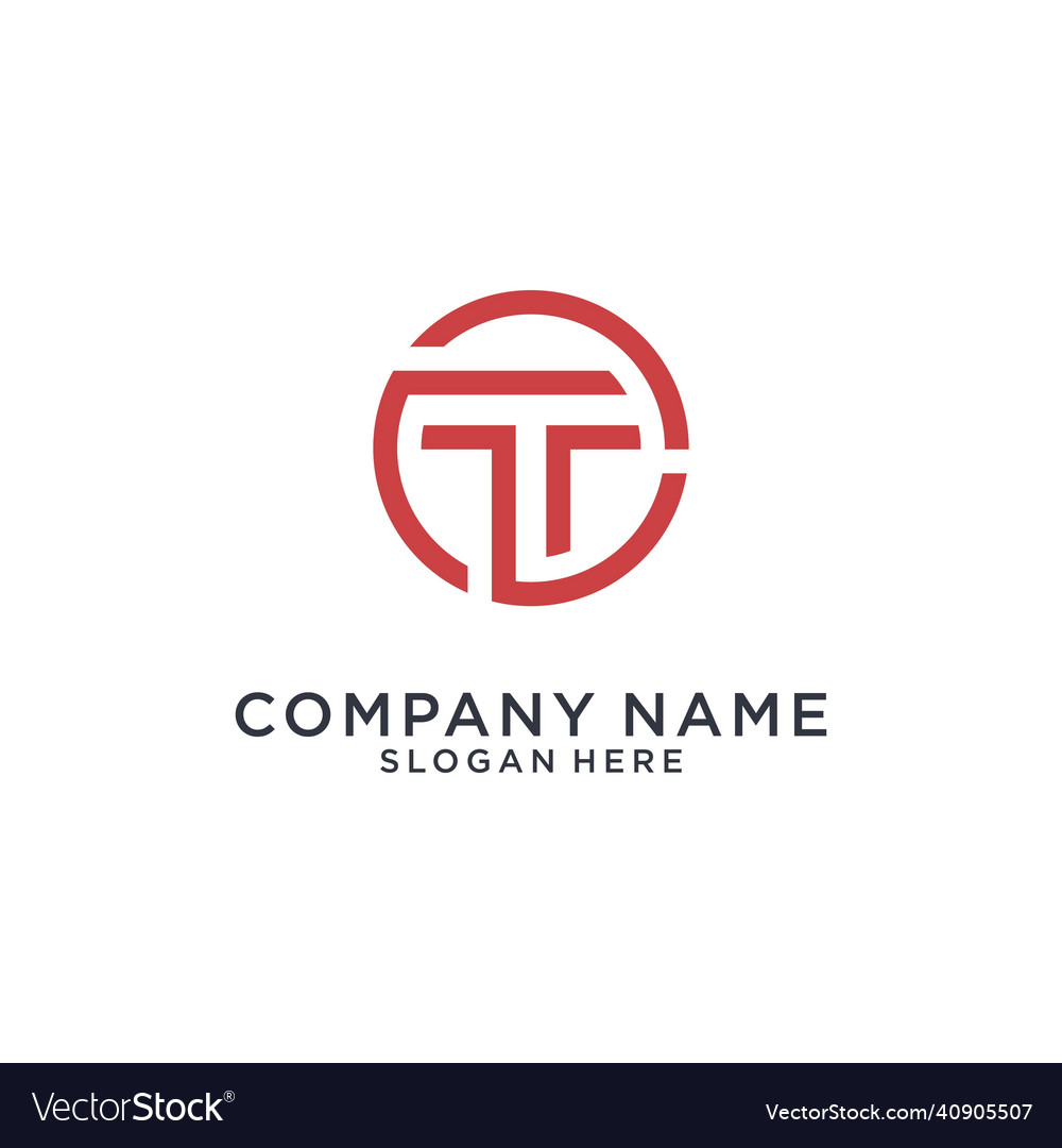 Tt or t initial letter logo design Royalty Free Vector Image