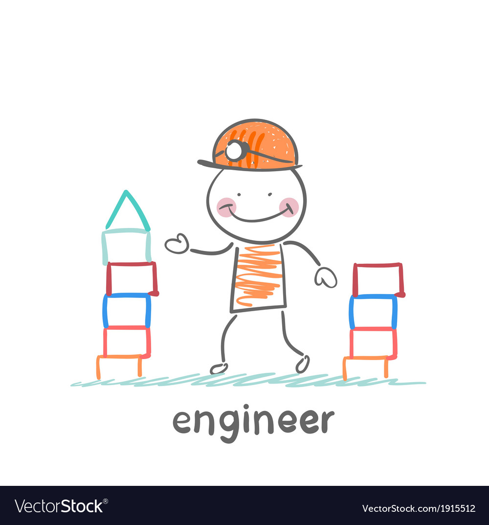 Construction Worker Building Blocks