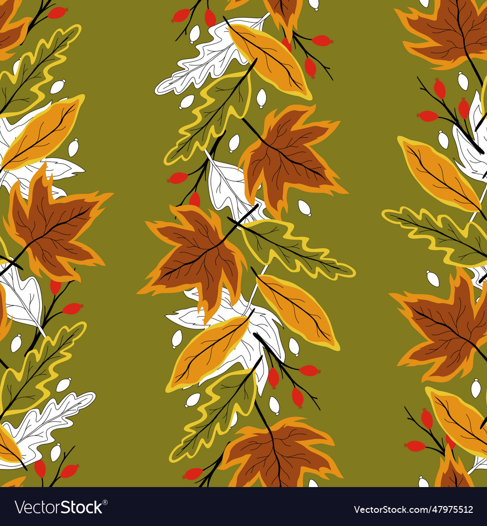 Creative autumn seamless pattern with simple vector image Creative autumn seamless pattern with simple