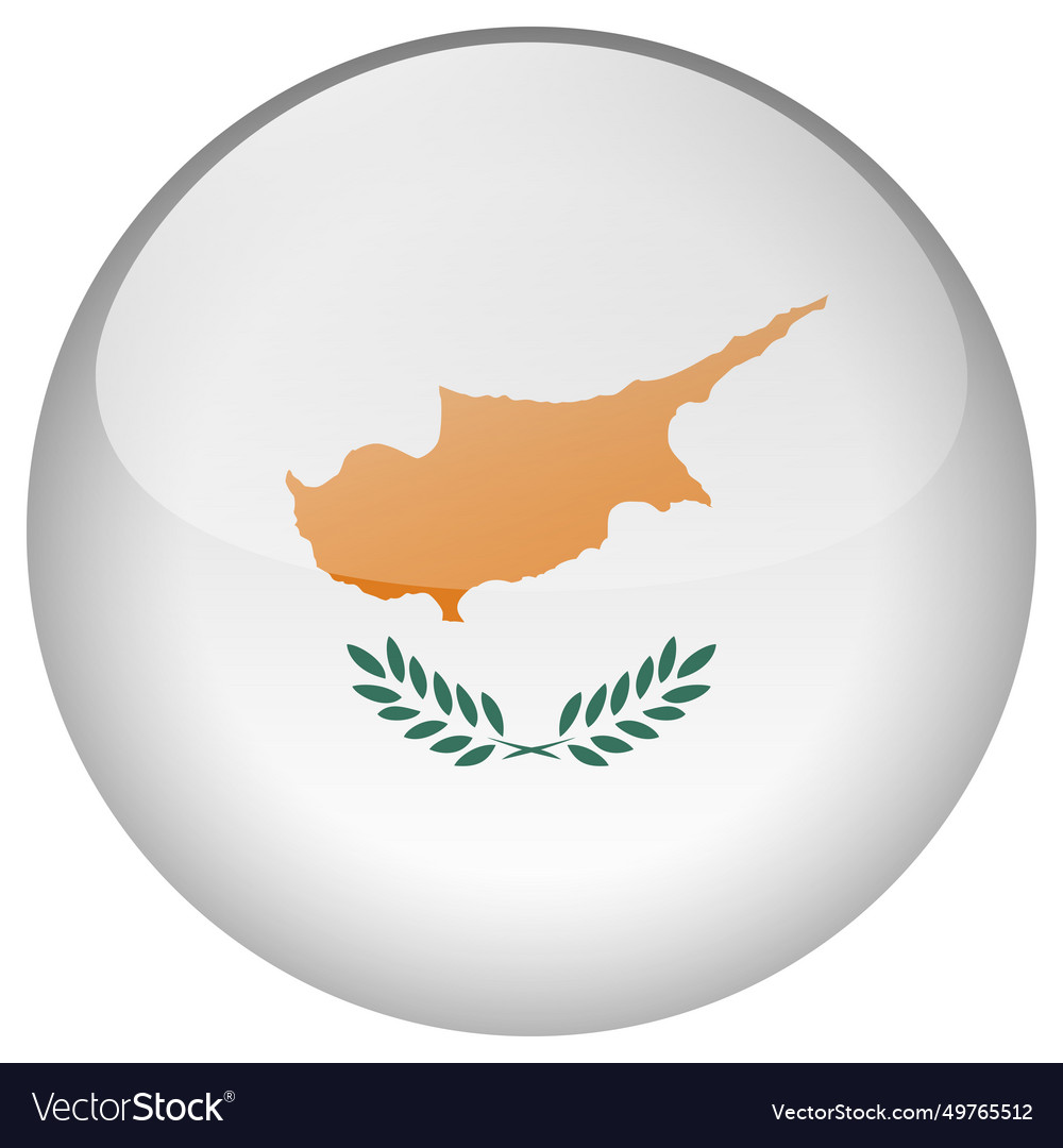 Cyprus flag button Royalty Free Vector Image - VectorStock