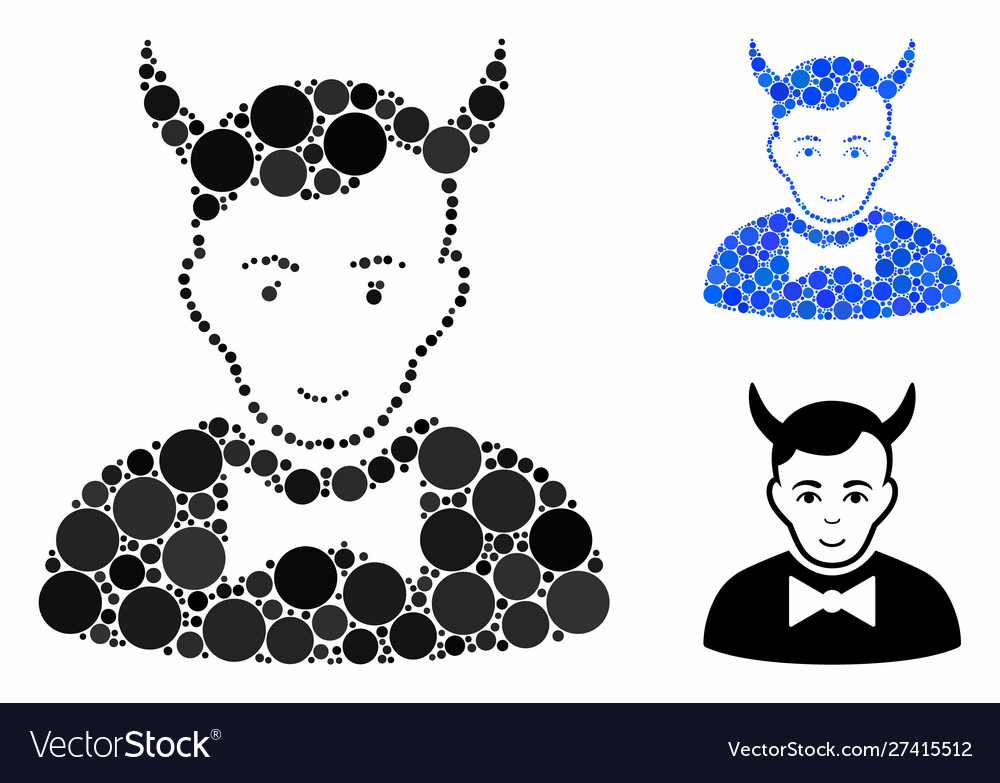 Devil composition icon round dots vector image Devil composition icon round dots