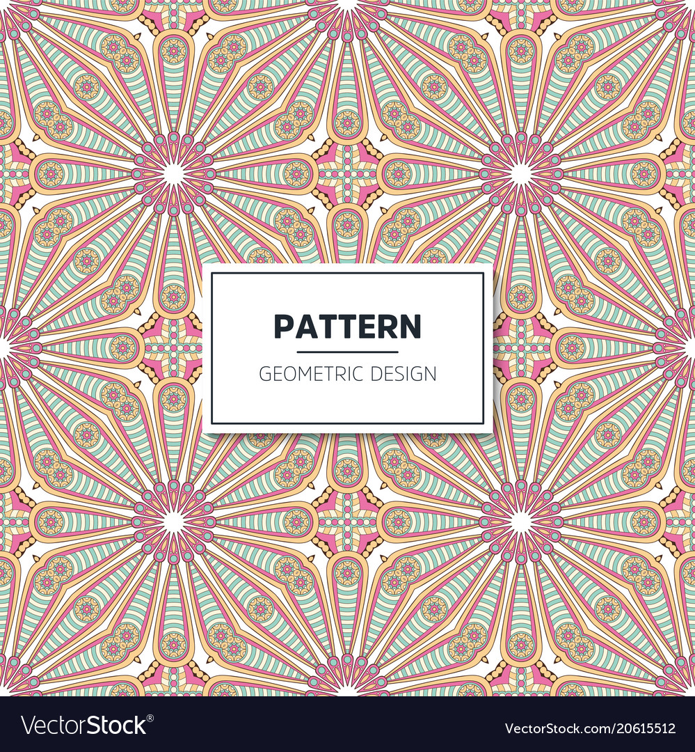 Ethnic floral seamless pattern with mandalas