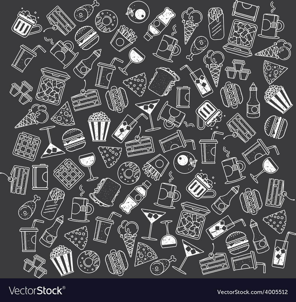 Fast food pattern Royalty Free Vector Image - VectorStock