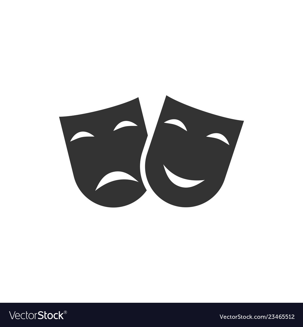 Festive masks icon flat