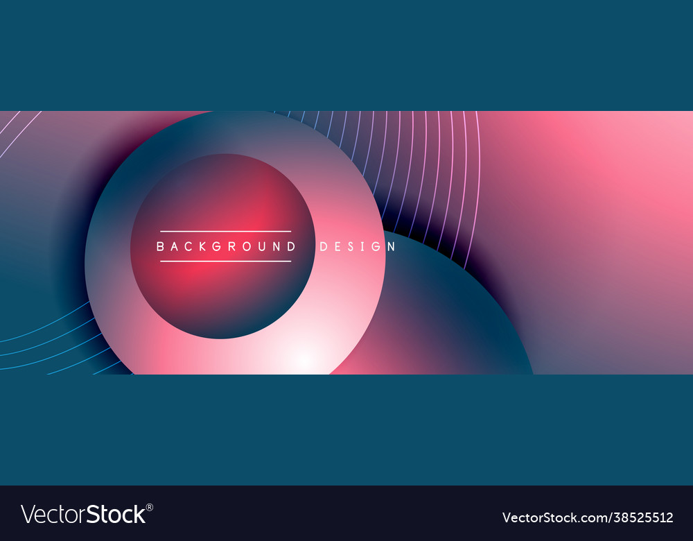 Gradient circles with shadows techno vector image Gradient circles with shadows techno