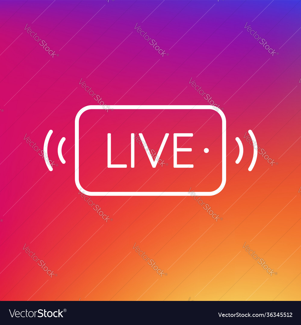 Live banner in flat style on gradient background Vector Image