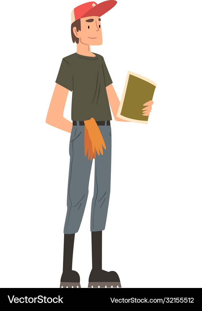 Man forest ranger working in forest national Vector Image