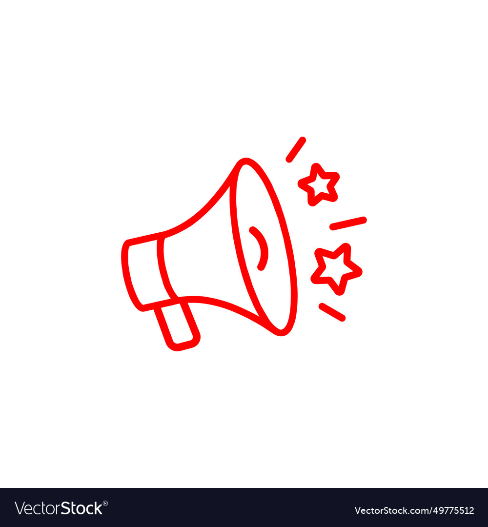 Megaphone with sound linear icon