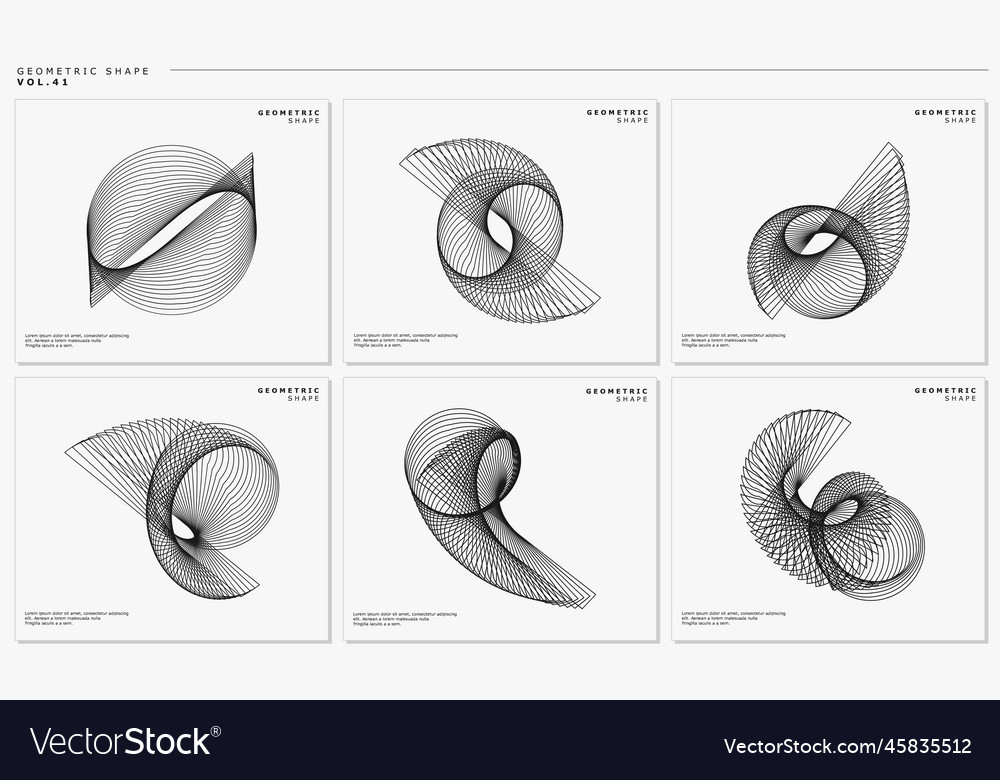Modern blend lines abstract set