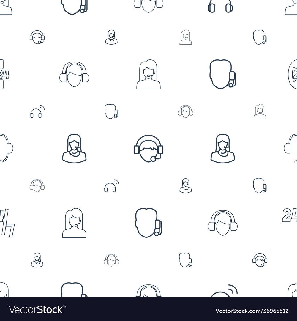 Operator icons pattern seamless white background