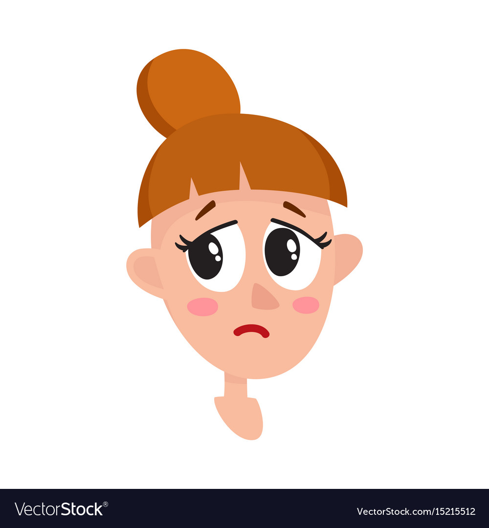 Pretty dark brown hair woman crying facial Vector Image