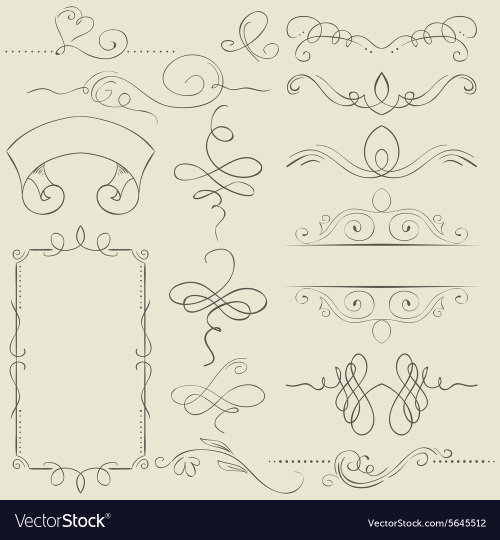 Set frames and borders hand drawing