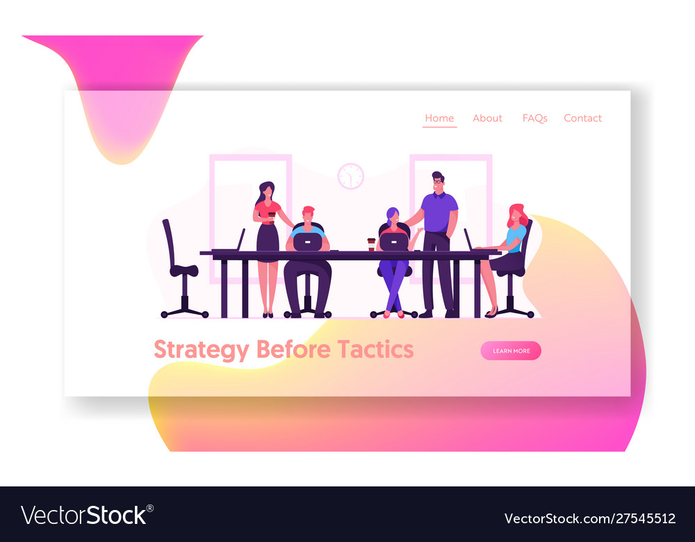 Team project development teamwork process website vector image Team project development teamwork process website