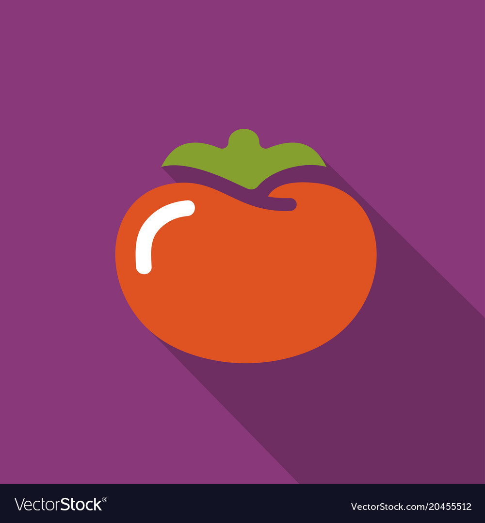 Tomato flat icon with shadow Royalty Free Vector Image