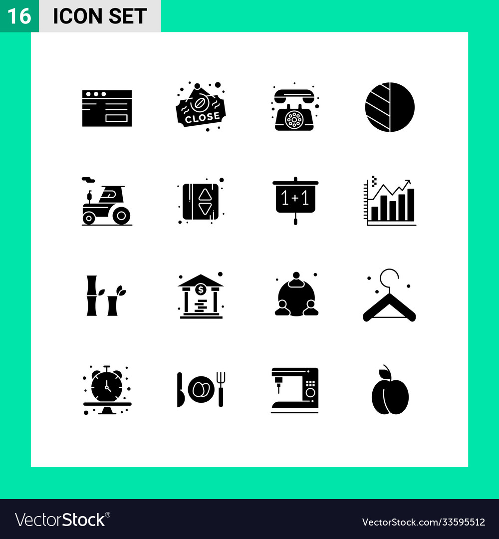 User interface pack 16 basic solid glyphs