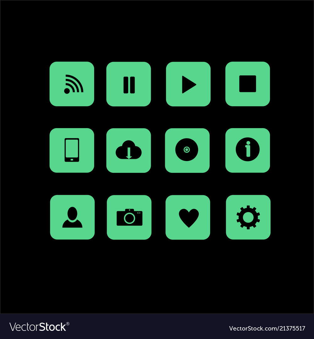 12 web icons in flat style vector image 12 web icons in flat style