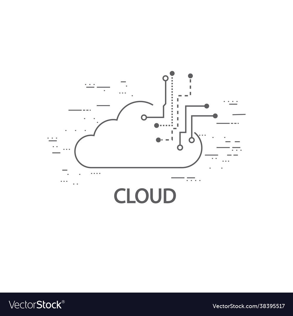 Cloud computing thin flat design