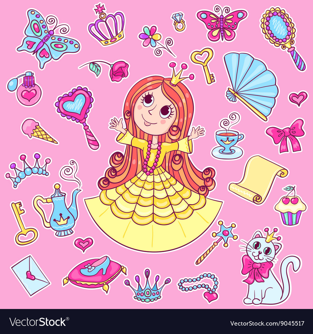 Cute princess sticker set