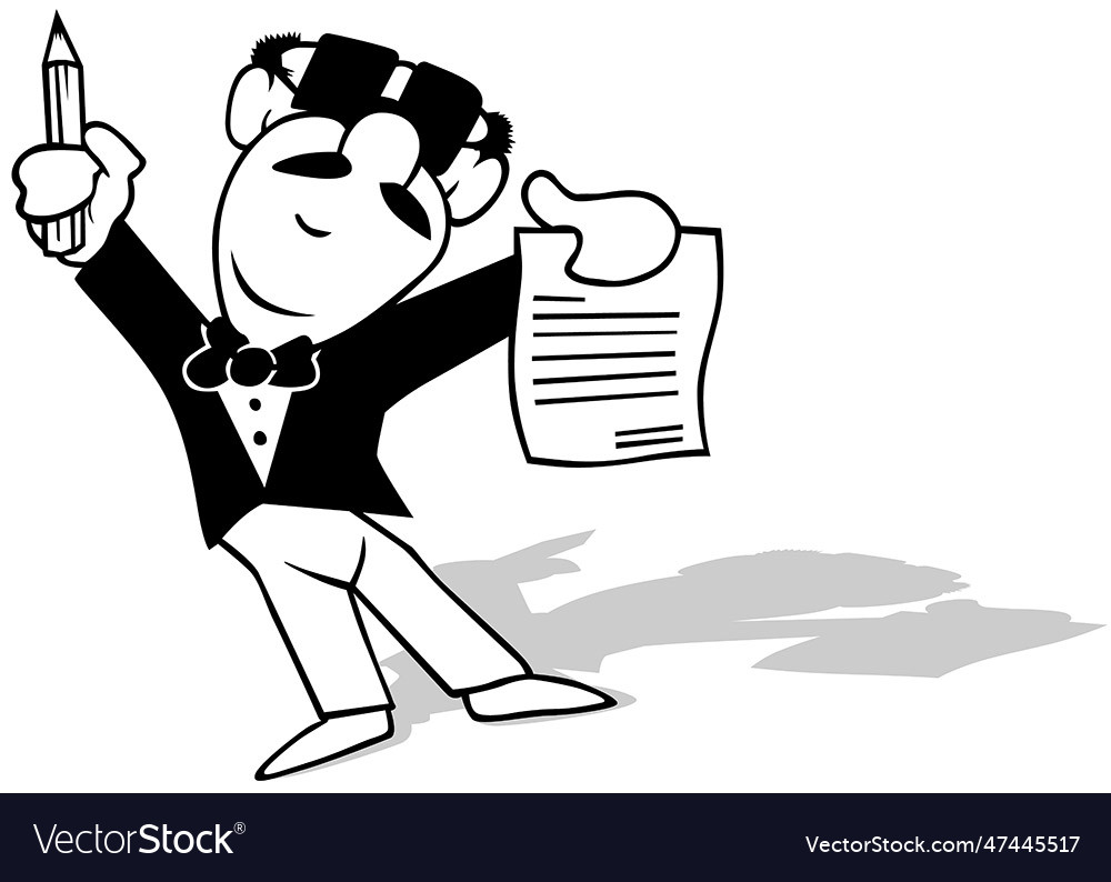 Drawing of a clerk with a pencil and paper Vector Image