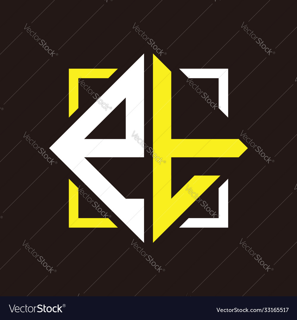 E t initials quadrangle monogram with square
